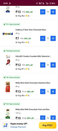 Flipkart Minutes Chocolates Deal Screenshot
