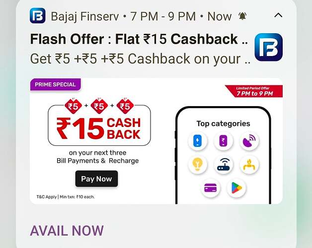 Bajaj Finserv Cashback Offer