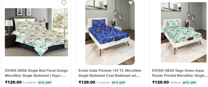 EVOKK INDIA Bedsheets on JioMart