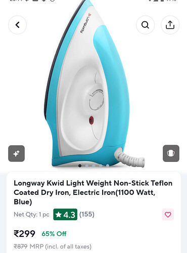 Longway Kwid Dry Iron
