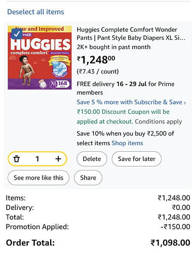 Huggies Wonder Pants Diapers XL 168 Count Deal
