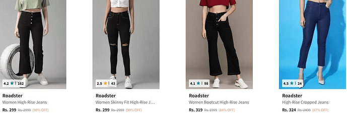Roadster Jeans Sale on Myntra