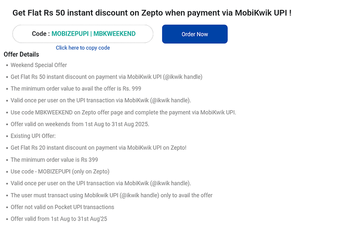 Zepto MobiKwik Offer