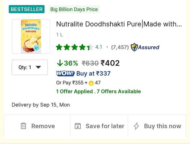 Nutralite Doodhshakti Pure Ghee 1L