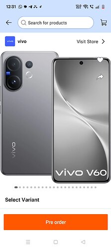 Vivo V60 5G Mist Gray Front