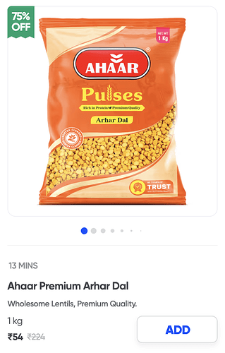 Ahaar Dal Instamart Deal Screenshot