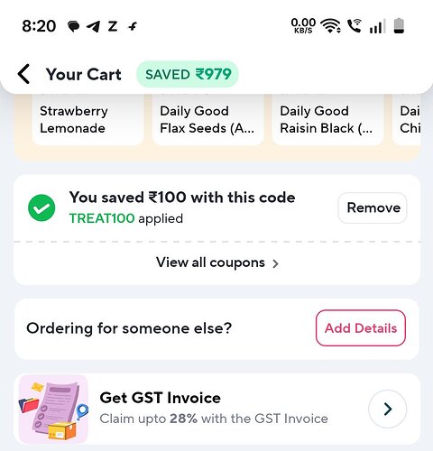 Zepto ₹100 Off Offer