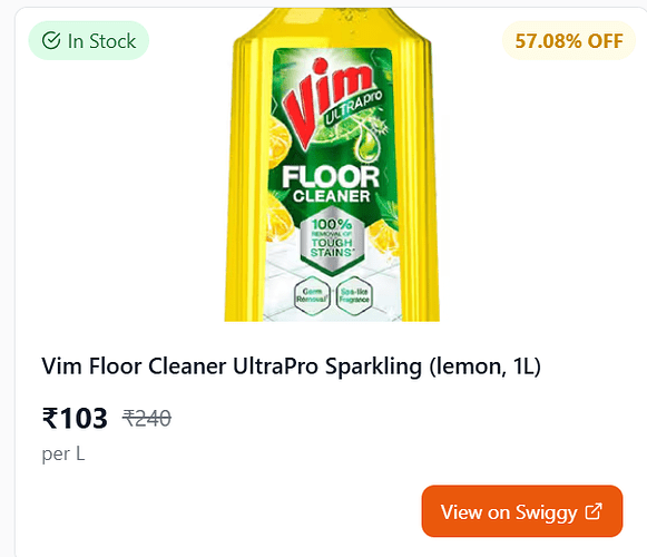 Vim UltraPro Sparkling Lemon Floor Cleaner