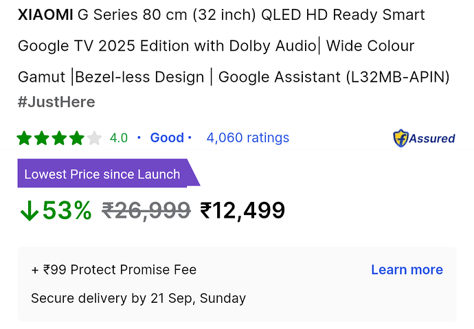 Xiaomi G Series TV Offer