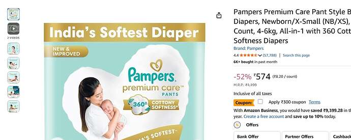 Pampers Premium Care Diapers Deal