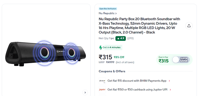 Nu Republic Party Box 20 Bluetooth Soundbar