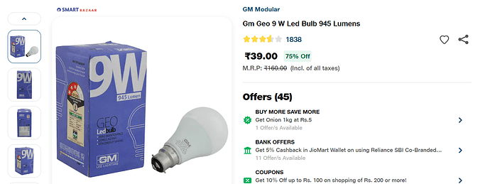 GM Geo 9W LED Bulb