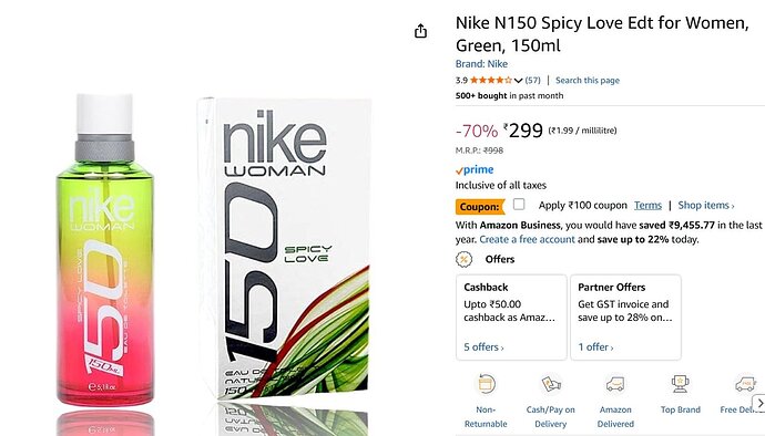 Nike N150 Spicy Love EDT for Women