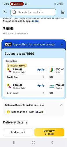 Flipkart Offer Details