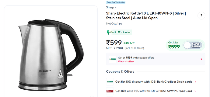 Sharp Electric Kettle Offer 7