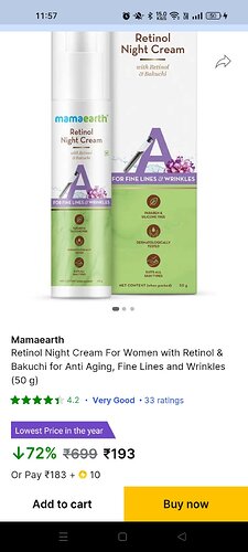 Mamaearth Retinol Night Cream