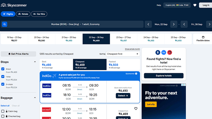 Mumbai to Goa Flights