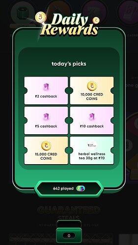 Cred Daily Rewards Screenshot