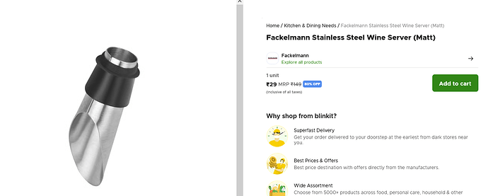 Fackelmann Stainless Steel Wine Server