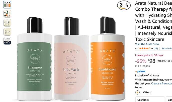 Arata Natural Deep Hydration Combo