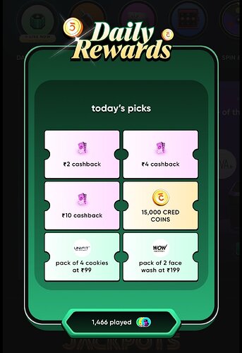 Cred Daily Rewards