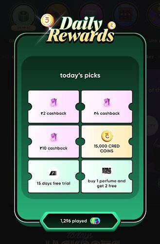Cred Daily Rewards
