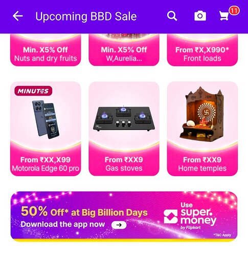 Flipkart Big Billion Days Offer Page