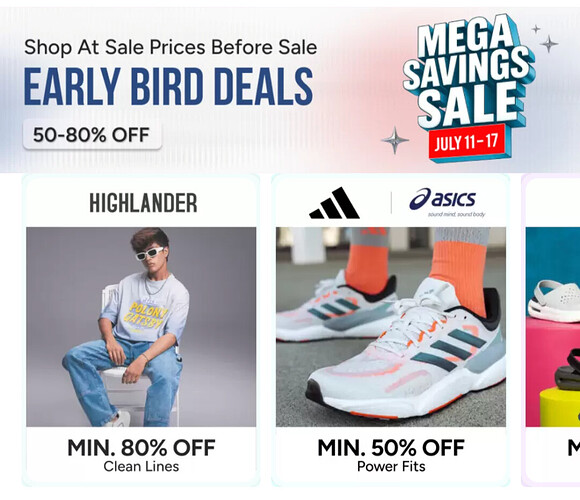 Myntra Mega Savings Sale Banner