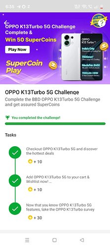 OPPO K13Turbo Challenge Screenshot 1