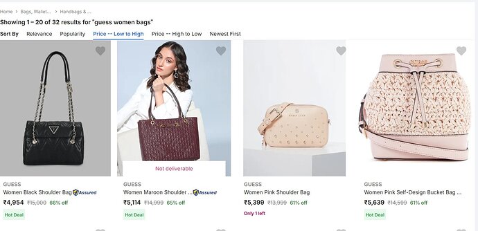 GUESS Bags Collection on Flipkart