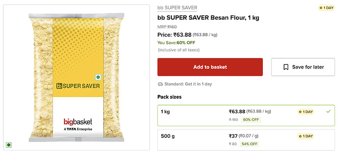 Bigbasket Besan Flour Offer