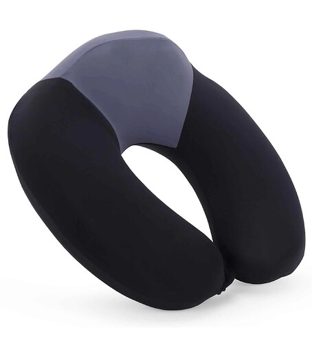 Memory Foam Travel Neck Pillow - Grey & Black