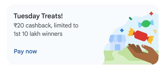 Google Pay Tuesday Treats Offer Banner