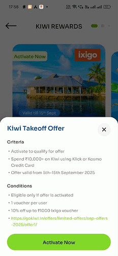 Offer Activation Screen