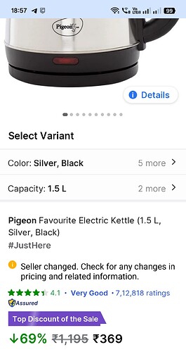 Pigeon Electric Kettle Details