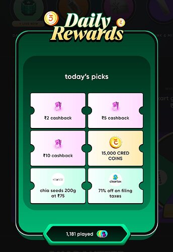 Cred Daily Rewards Cashback Offer