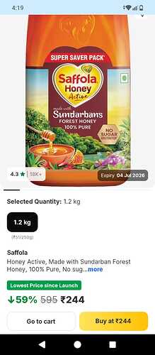 Saffola Honey Active 1.2kg