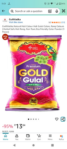CraftVatika Perfumed Gold Gulal