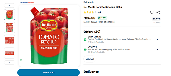 Del Monte Ketchup at ₹25