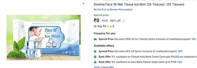 Domina Face 18 Ice Mint Wet Tissues