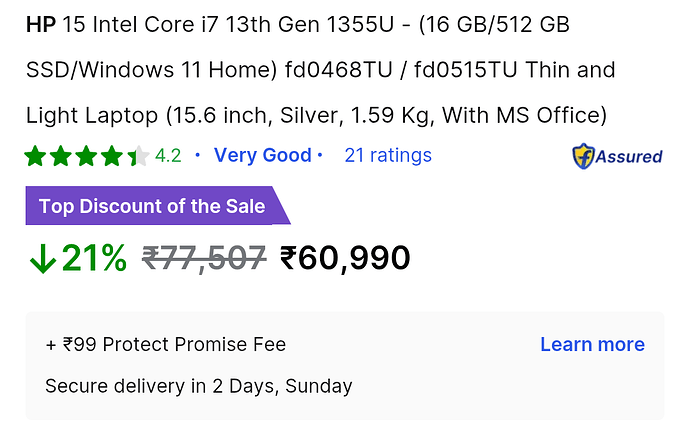 HP 15 Laptop Offer