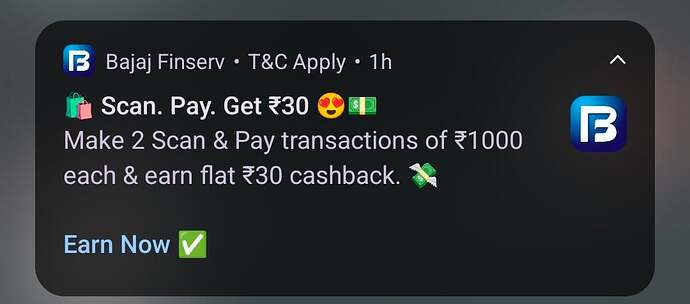 Bajaj Finserv Scan & Pay Cashback Offer