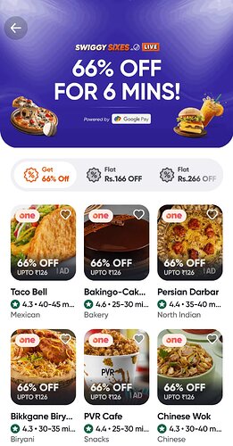 Swiggy Sixes Offer
