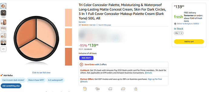Tri Color Concealer Palette