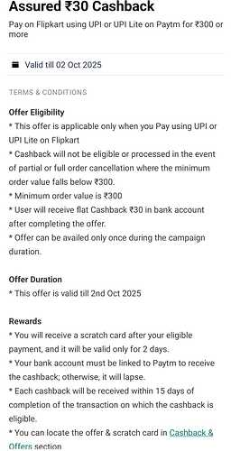 Flipkart Paytm Cashback Offer