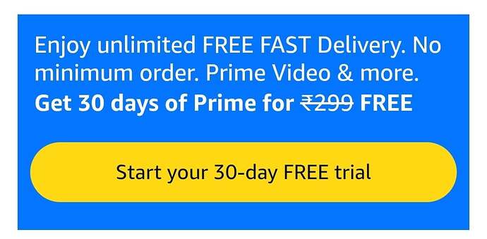 Amazon Prime Trial Banner