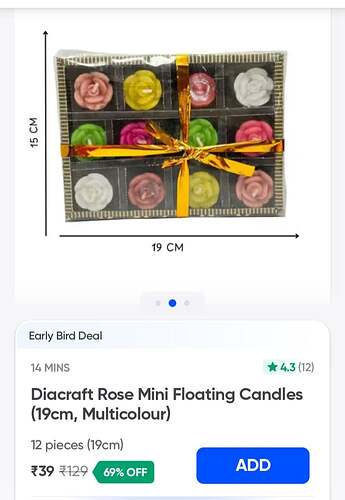 Diacraft Rose Mini Floating Candles 12 Pcs Multicolour