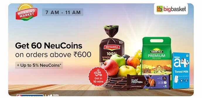 Tata Neu BigBasket Offer