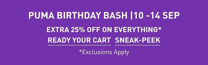 Puma Birthday Bash Offer Banner 2