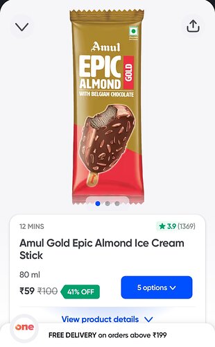 Amul Gold Epic Almond Ice Cream Stick Offer